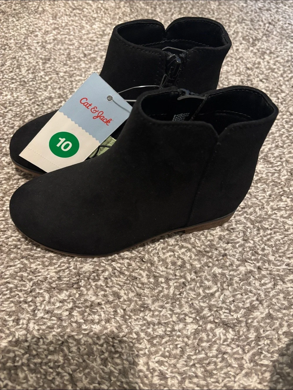 Cat & Jack Kids Black Suede Ankle Boots